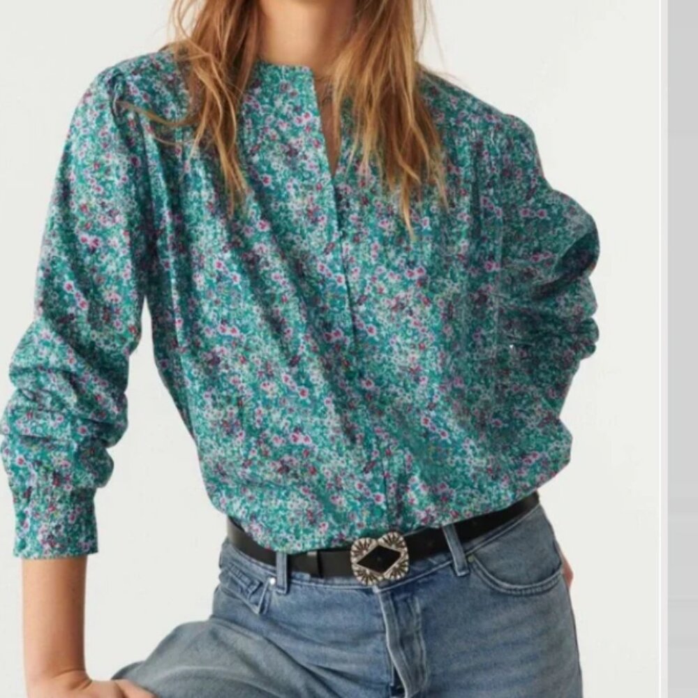 Ba&Sh Xala Lady Shirt Cotton Floral Ditsy Print Blouse S